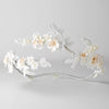 Light Rum Pink Ivory Floral Halo Roman Wreath Lace Bridal Wedding Headband w/ Pearls