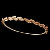 Gold Halo Roman Wreath Leaf Bridal Wedding Headband w/ Golden Brown Leaves