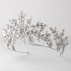 Rhodium Clear Rhinestone Leaf Bridal Wedding Tiara