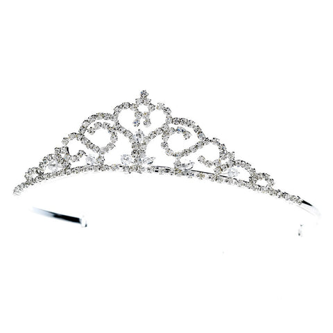 Childrens rhinestone heart crystal tiara HPC 603