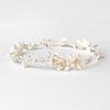 Silver Clear Rhinestone & Ivory Pearl Floral Bridal Wedding Headband Headpiece 10002