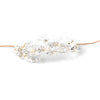 Silver Clear Rhinestone & Crystal Rum Pink Floral Leaf Vintage Vine Bridal Wedding Bun Wrap Headpiece 10004 with Organza & Leather Ribbon