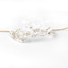 Silver Clear Rhinestone & Crystal Rum Pink Floral Leaf Vintage Vine Bridal Wedding Bun Wrap Headpiece 10004 with Organza & Leather Ribbon