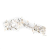 Silver Modern Floral Freshwater Pearl & Rhinestone Leaf Bridal Wedding Headband 1560