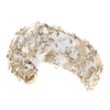 Light Gold Swarovski Crystal Bead & Rhinestone Leaf Bridal Wedding Headband 1564