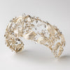 Light Gold Swarovski Crystal Bead & Rhinestone Leaf Bridal Wedding Headband 1564