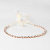 Rose Gold Clear Rhinestone Bridal Wedding Blush Ribbon Headband 2720