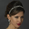 Silver Rhodium Clear Swarovski Crystal Bead & Rhinestone Double Bridal Wedding Headband Headpiece 3692