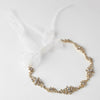 Gold Clear Rhinestone Bridal Wedding Ribbon Headband 3809