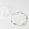 Silver Clear Rhinestone Bridal Wedding Ribbon Headband 3809