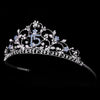 Shimmering Sweet 15 Quinceanera Light Blue Rhinestone Bridal Wedding Tiara in Silver 466