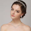Bridal Wedding Necklace Earring Set NE 7601 Silver Clear