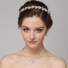 Crystal Bridal Wedding Necklace Earring Jewelry 7601 & Bridal Wedding Headband 7010 Set