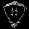 Silver Freshwater Pearl Jewelry 7500 & Bridal Wedding Tiara 7052 Set