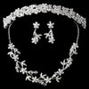 Silver Clear Swarovski Crystal & Rhinestone Jewelry & Bridal Wedding Headband 7095 7206Set