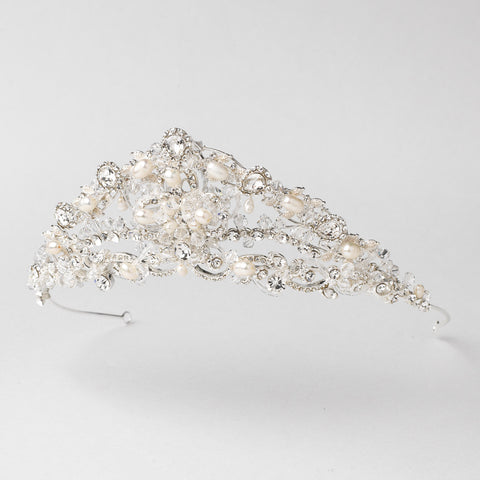 Swarovski and Freshwater Pearl Bridal Wedding Tiara HP 7825