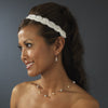 * Ribbon Style Bridal Wedding Headband HP 8204 White or Ivory