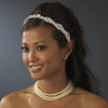 * Pearl Ribbon Style Bridal Wedding Headband HP 8207 White