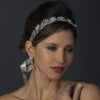Antique Silver Crystal & Ivory Pearl Bridal Wedding Ribbon Bridal Wedding Headband Headpiece 931