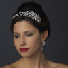 Antique Silver Clear Rhinestone Floral Leaf Vine Side Accented Bridal Wedding Headband Headpiece 961
