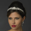 Antique Silver Clear Rhinestone & Freshwater Pearl Rose Bridal Wedding Tiara Headpiece 869