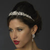 Antique Silver Clear Rhinestone & Freshwater Pearl Rose Bridal Wedding Tiara Headpiece 869