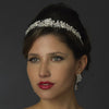 Antique Silver Clear Rhinestone & Freshwater Pearl Rose Bridal Wedding Tiara Headpiece 869