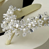 High Wedge Bridal Wedding Flip Flops with Crystal & Pearl Accents