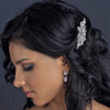 Rhodium Silver Rhinestone Vintage Bridal Wedding Hair Accent Bridal Wedding Hair Barrette 7001