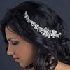 Silver Clear Side Accented Crystal & Rhinestone Bridal Wedding Tiara Bridal Wedding Hair Clip 1932