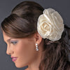 Ivory X Large Garden Rose Cluster on Alligator Bridal Wedding Hair Clip 419