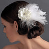 * Flower Feather Fascinator Bridal Wedding Hair Clip 421 with Bridal Wedding Brooch Pin