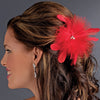 Bridal Wedding Feather Fascinator Bridal Wedding Hair Clip Bridal Wedding Brooch 442 ( Red, Black, Ivory, White or Cafe)