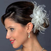 * Crystal & Freshwater Pearl Feather Bridal Wedding Flower Bridal Wedding Hair Clip 5286