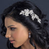 Silver Clear Rhinestone Floral Vine Bridal Wedding Hair Clip 9626