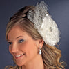 * Couture Rhinestone Flower Bridal Wedding Hair Clip with Russian Tulle 9855