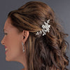 Floral Vine Crystal Bridal Wedding Hair Comb 11145 with Bridal Wedding Brooch Converter