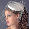 Vintage Couture Bridal Wedding Hat of Rhinestones & Tulle with Russian Blusher Bridal Wedding Veil 1133