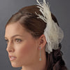 * Bridal Wedding Feather Bridal Wedding Hair Piece with Crystals Bridal Wedding Hair Comb 1517 (White or Ivory)