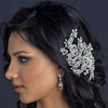 Rhodium Ivory Pearl & Clear Rhinestone Couture Vine Bridal Wedding Hair Comb 2993