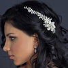 Silver Freshwater Pearl Rhinestone Floral Vine Bridal Wedding Hair Comb 42