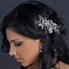 Antique Rhodium Silver Clear Rhinestone Floral Flower & Vine Bridal Wedding Hair Comb 4403