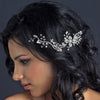 Rhodium Silver Freshwater Pearl Bridal Wedding Hair Comb 46