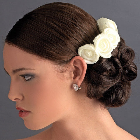 Charming White Flower Bridal Wedding Hair Comb 4647