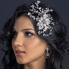 Rhodium Clear Rhinestone Flower & Vine Couture Bridal Wedding Hair Comb 4658