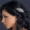 Rhodium Silver Rhinestone Vintage Bridal Wedding Hair Comb 48