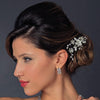 Silver Clear & Pearl Bridal Wedding Hair Comb 561