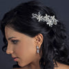 Silver Clear Swarovski Crystal & Rhinestone Floral Bridal Wedding Hair Comb 65