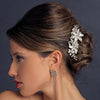 Silver Rhinestone & Freshwater Pearl Flower Bridal Wedding Hair Comb 702