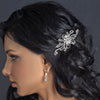 Antique Silver Freshwater Pearl, Swarovski Crystal & Rhinestone Flower and Leaf Bridal Wedding Hair Comb 757